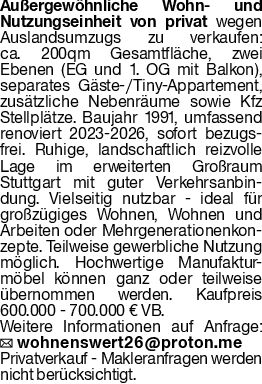 Schaudig Ute; Verkauf Wohn- und Nutzung