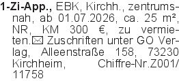 1-Zi-App., EBK, Kirchh.,