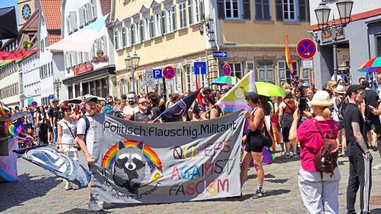 Rund 300 Menschen kamen zum ersten Nürtinger Christopher Street Day. Foto: Nicole Mohn