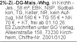 2½-Zi.-DG-Mais.-Whg. in K