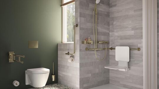 Hilfestellung im Badezimmer: Ob beim Aufstehen von der Toilette oder beim Ein- und Ausstieg aus der Dusche – stabile Haltegriffe Hilfestellung im Badezimmer: Ob beim Aufstehen von der Toilette oder beim Ein- und Ausstieg aus der Dusche – stabile Haltegriffe