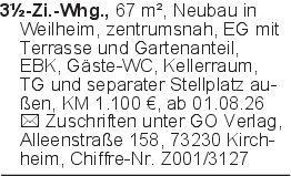3½-Zi.-Whg., 67 m², Neuba