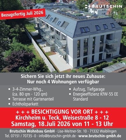 ...nur noch 4 Wohnungen verfügbar!