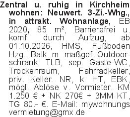 Zentral u. ruhig in Kirch