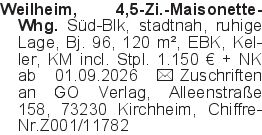 Weilheim, 4,5-Zi.-Maisone