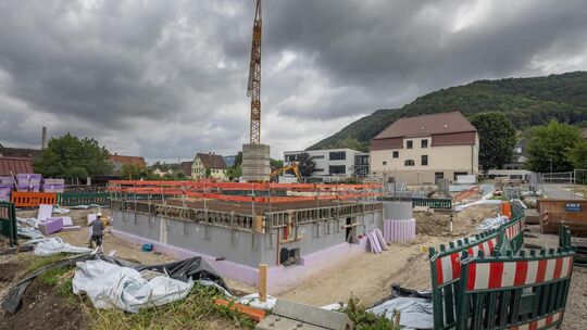 Der Neubau der Kita schreitet sichtbar voran. Foto: Carsten Riedl Der Neubau der Kita schreitet sichtbar voran. Foto: Carsten Riedl