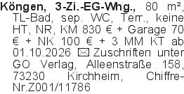 Köngen, 3-Zi.-EG-Whg., 80