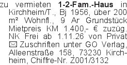 zu vermieten 1-2-Fam.-Hau