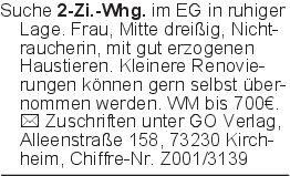 Suche 2-Zi.-Whg. im EG in