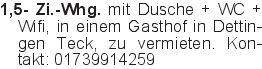 1,5- Zi.-Whg. mit Dusche