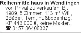 Reihenmittelhaus in Wendl