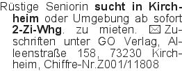 Rüstige Seniorin sucht in