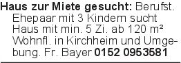 Haus zur Miete gesucht: B