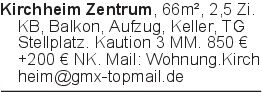Kirchheim Zentrum, 66m²,