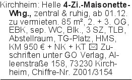 Kirchheim: Helle 4-Zi.-Ma