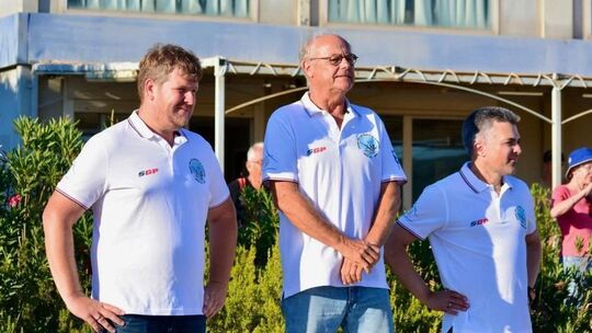 Die drei besten Piloten des zweiten Wettbewerbstags (v.l.): Patrick Puskeiler, Didier Hauss und Mario Kiessling. Foto: pr