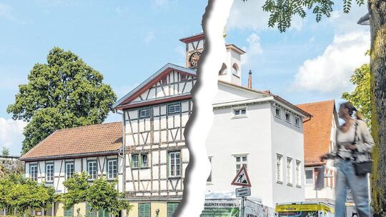 Das Fachwerk hat infolge seiner Freilegung im Jahr 1957 gelitten. Der Verputzung soll das Holz vor weiteren Schäden schützen. Fo