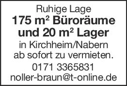 Büroräume und Lager zu vermieten