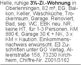 Helle, ruhige 3½-Zi.-Wohn