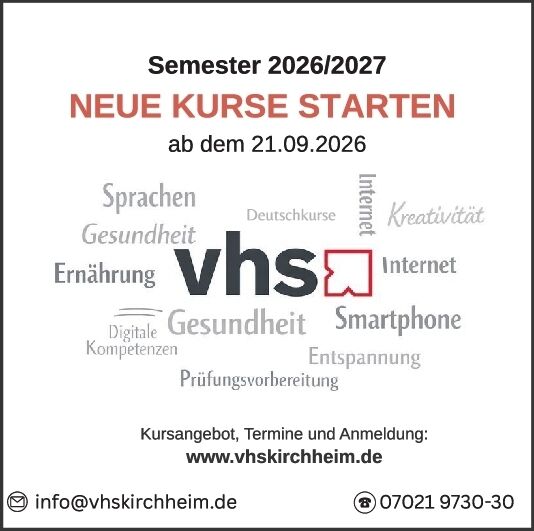 Neue Kurse starten