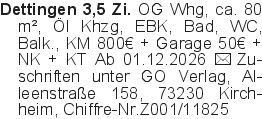 Dettingen 3,5 Zi. OG Whg,