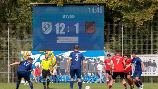 Deutlicher geht es kaum: Der TSV Jesingen II hat die SF Dettingen II mit 12:1 abgewatscht. Foto: Frank Michael Tilp