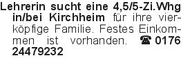 Lehrerin sucht eine 4,5/5