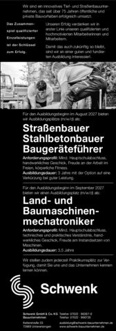 Ausbildung Straßenbauer/Stahlbetonbauer