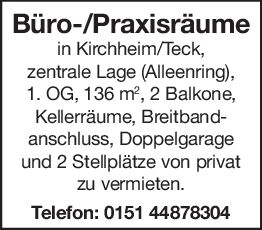 Büro/Praxisräume von privat zu verm.