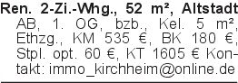 Ren. 2-Zi.-Whg., 52 m², A