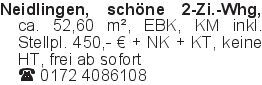 Neidlingen, schöne 2-Zi.-