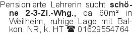 Pensionierte Lehrerin suc