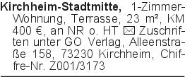 Kirchheim-Stadtmitte, 1-Z