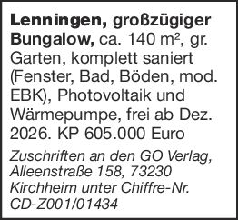 Verkauf Bungalow