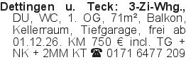 Dettingen u. Teck: 3-Zi-W