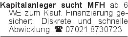 Kapitalanleger sucht MFH