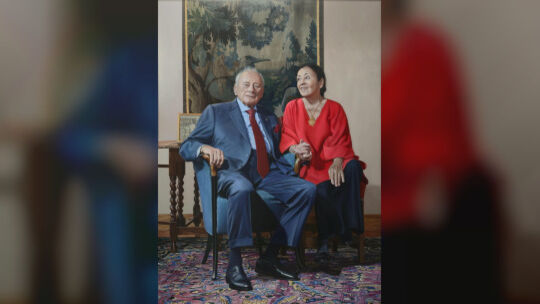 Massimiliano Pirontis Porträt von Reinhold und Carmen Würth hängt in den Räumen der Familie. Foto: Massimiliano Pironti/Sammlung