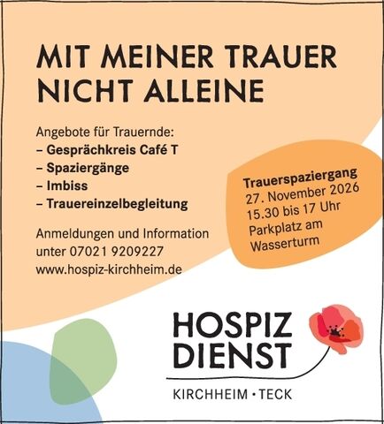 Mit meiner Trauer nicht alleine