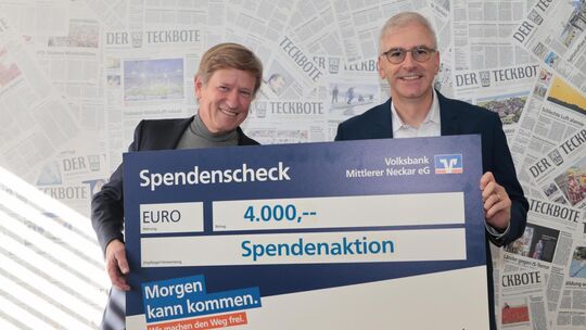 Scheckübergabe für die Teckboten-Weihnachtsaktion Scheckübergabe für die Teckboten-Weihnachtsaktion