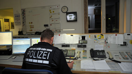Reportage Nachtarbeiter, Polizeirevier KirchheimPolizei, Nacht