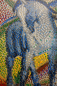 „Blaues Pferd“ nach Franz Marc - nachgebaut aus Lego.