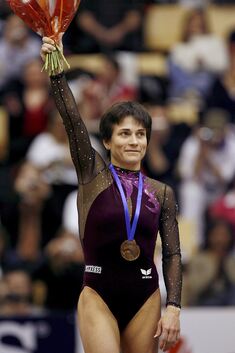 Erste deutsche Europameisterin mit 32: Oksana Chusovitina bei ihrem Titelgewinn 2008 in Frankreich. Wenn sie im Oktober für den