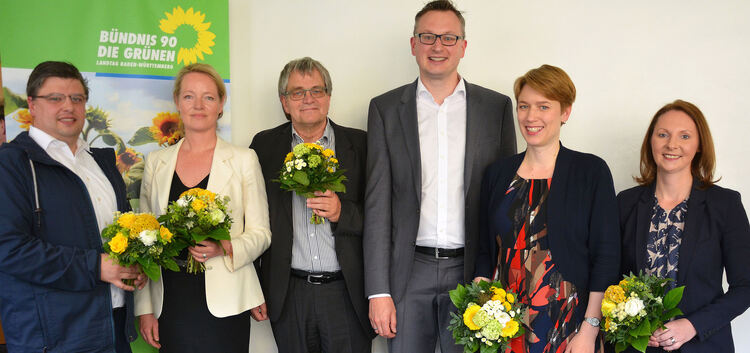 Grünen-Fraktionsvorsitzender Andreas Schwarz (Mitte) und seine Stellvertreter.Foto: pr
