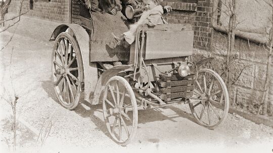 Wilhelm Grimm und sein Vis-à-vis-Wagen.