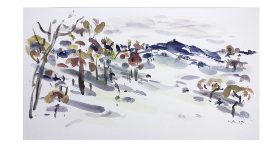 Winter am Römerstein: Dieses Aquarell malte Konrad Raum im Jahr 1997 - elf Jahre vor seinem Tod. Fotos: Wolfgang Dick/privat