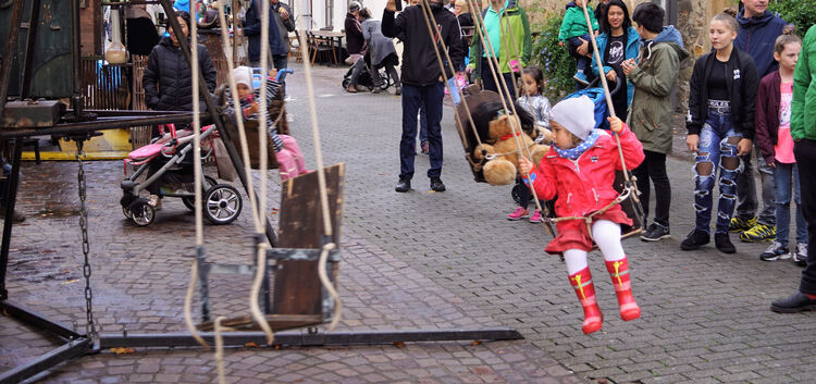 Mit Schwung in den goldenen Oktober: Das handbetriebene Kettenkarussel gehört seit vielen Jahren zum Museumsfest. Foto: Thomas K
