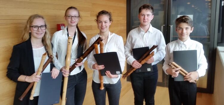 Fünf Schüler der Kirchheimer Musikschule erlebten das größte Blockflötenfestival Europas im Amsterdamer Musikkonservatorium.Foto