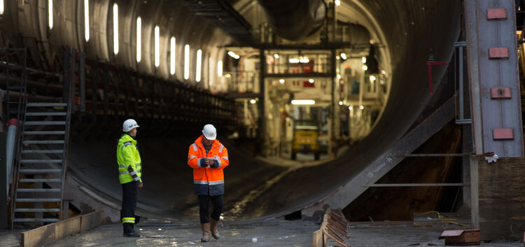 Von der Vortriebsmaschine Wanda ist nur noch das Ende am Anfang des Tunnels zu sehen. Fotos: Carsten Riedl