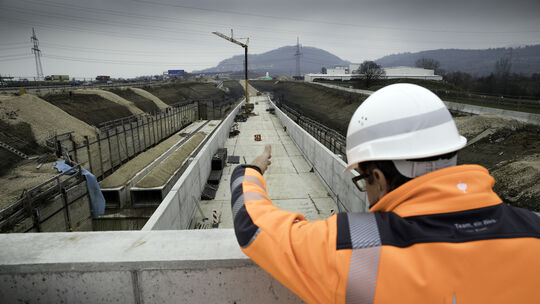 ICE-Trasse zwischen Albvorlandtunnel und Bosslertunnel,Rastplatz Urweltfunde Weilheim