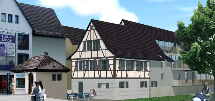 So soll die Kirchheimer Bruckmühle im Sommer nächsten Jahres, also nach der Sanierung, einmal aussehen. Im Vordergrund hinzudenk